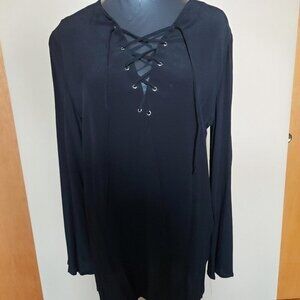 Elan Black Boho Blouse Tunic Minimalist Chic & Effortless Elegance  Relaxed Fit